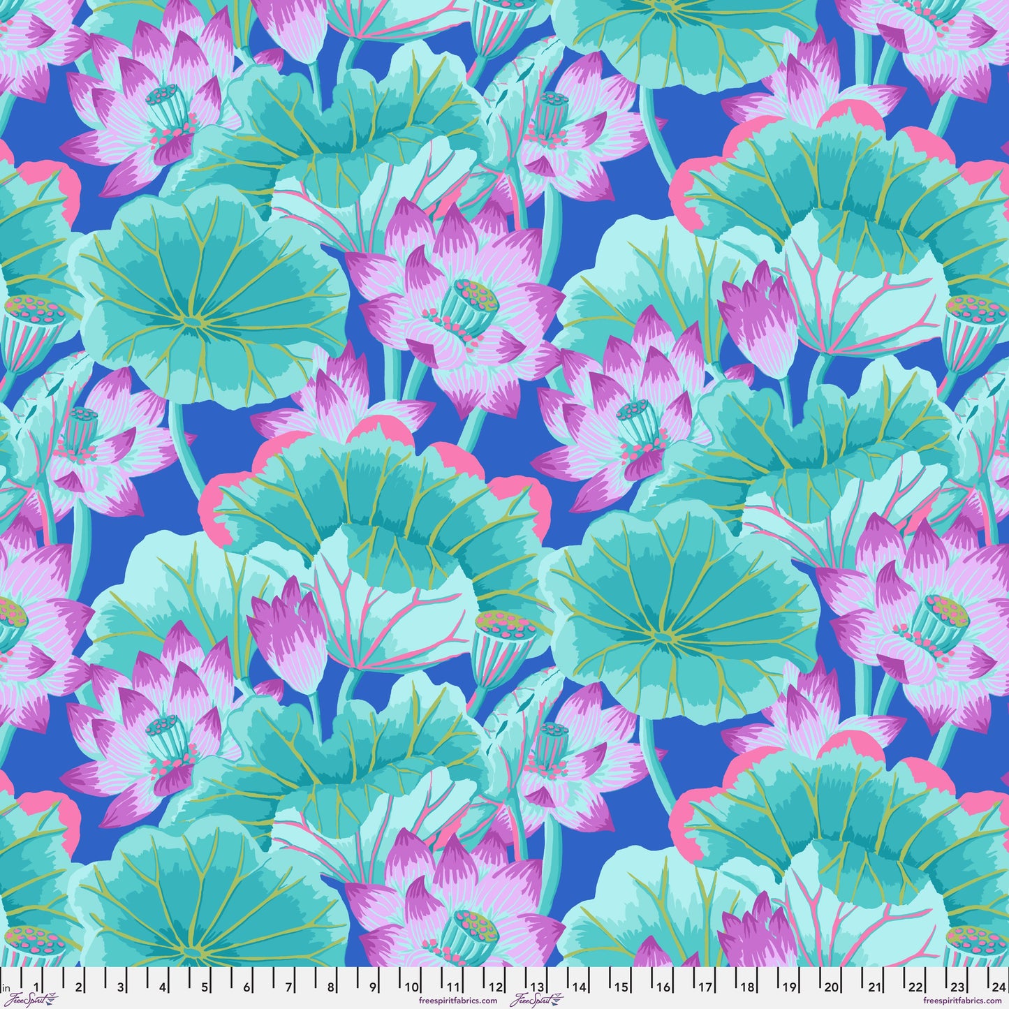 KAFFE FASSETT COLLECTIVE Lake Blossoms Turquoise Yardage