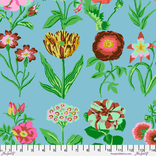 KAFFE FASSETT COLLECTIVE Flower Studies Blue Yardage