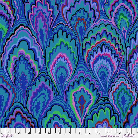 KAFFE FASSETT COLLECTIVE Marble Scallops Blue Yardage