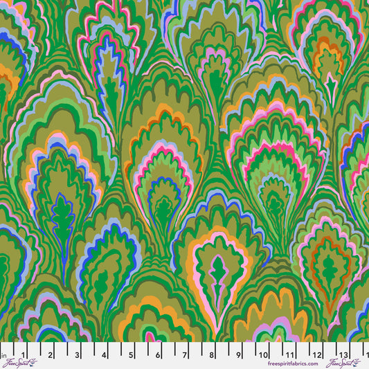 KAFFE FASSETT COLLECTIVE Marble Scallops Green Yardage