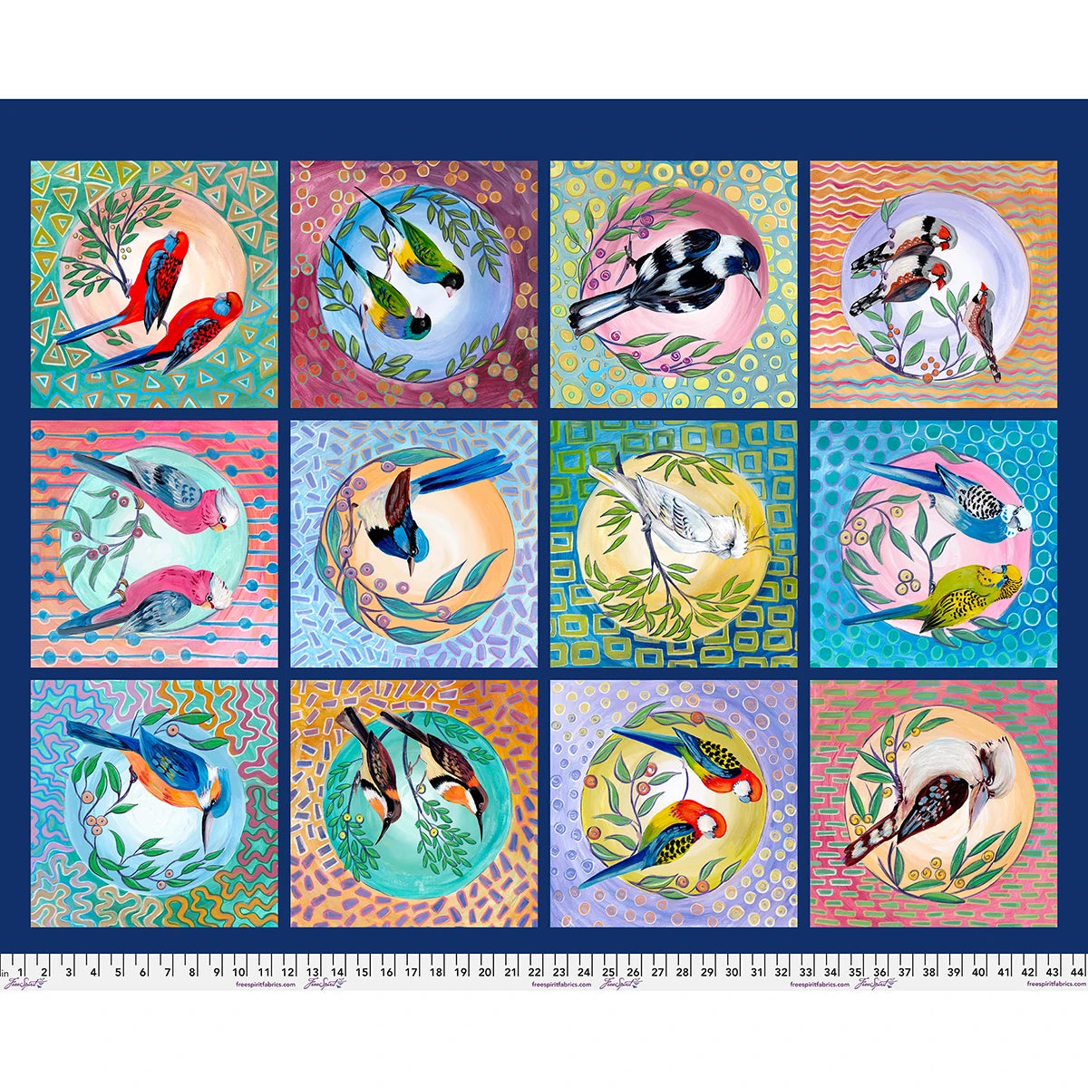 BIRDS OF A FEATHER Bird Blocks Panel