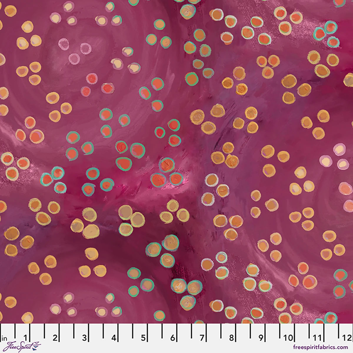 BIRDS OF A FEATHER Dots Raspberry Yardage