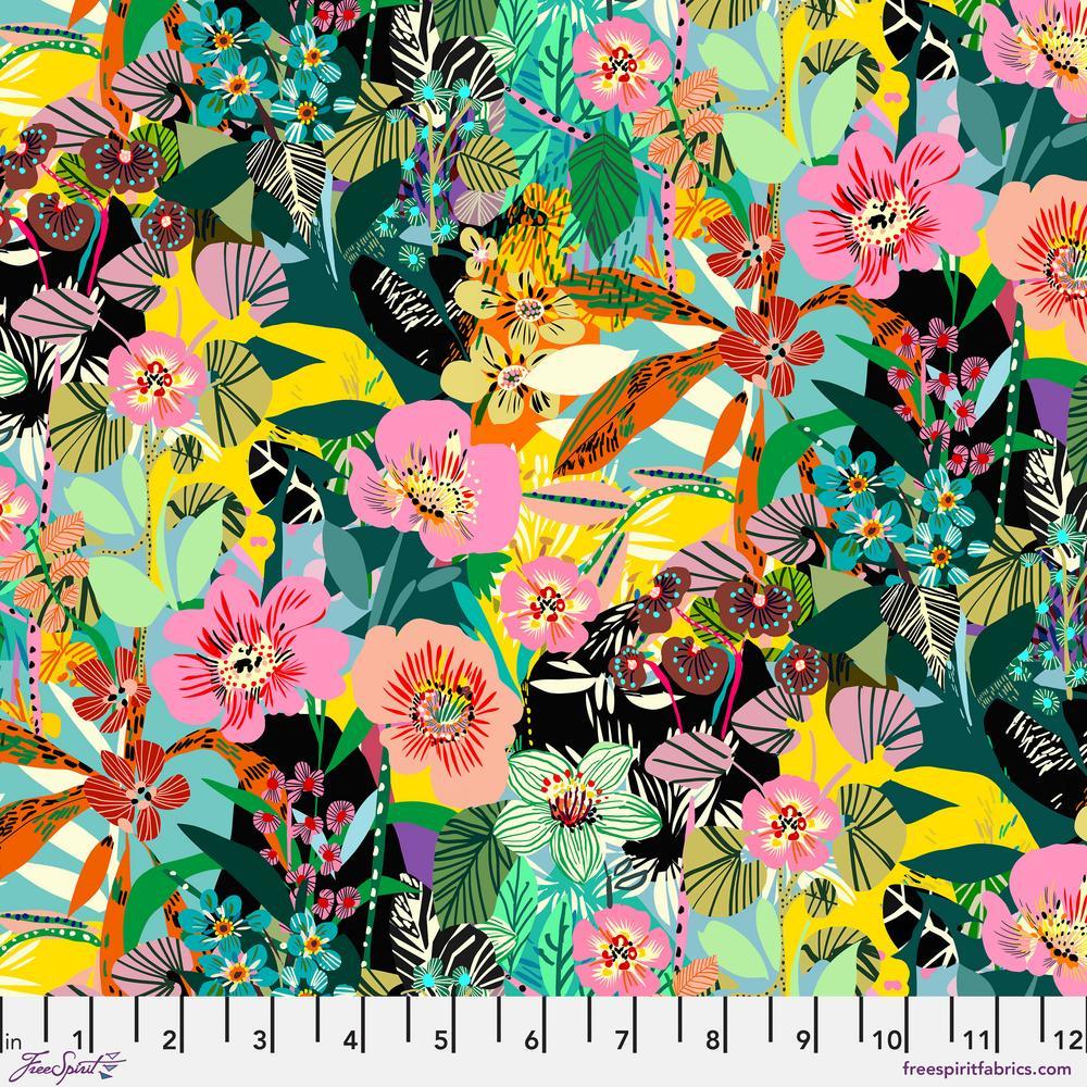 VIBRANT BOTANICA Flower Garden - Jungle Yardage
