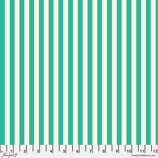 VIBRANT BOTANICA Striped Horizon - Fresh Mint Yardage