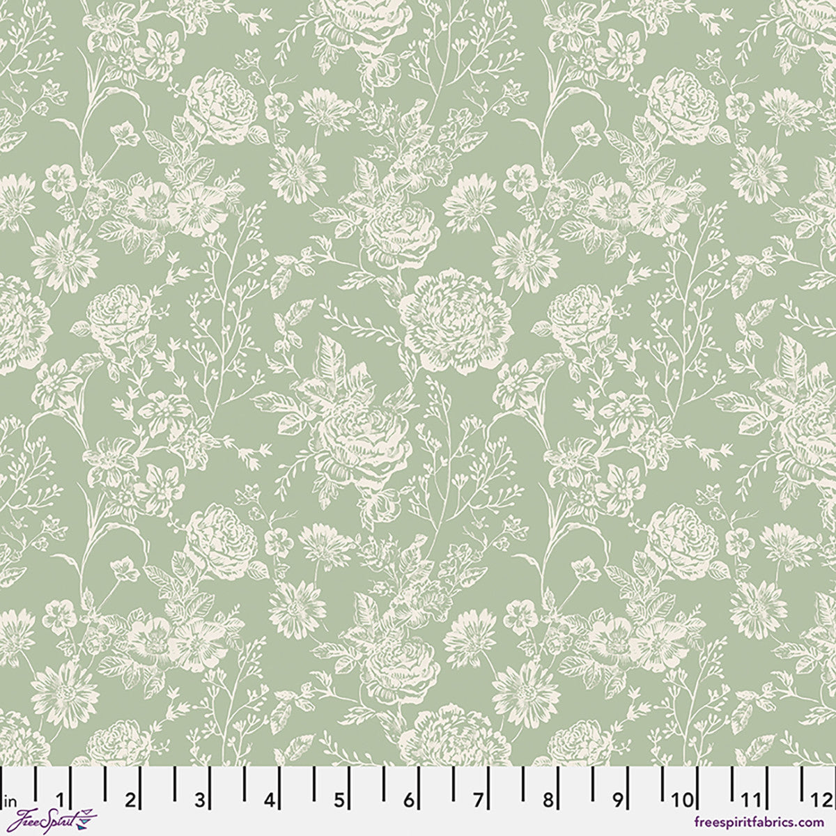 FRENCH FARMHOUSE Camille - Celadon Yardage