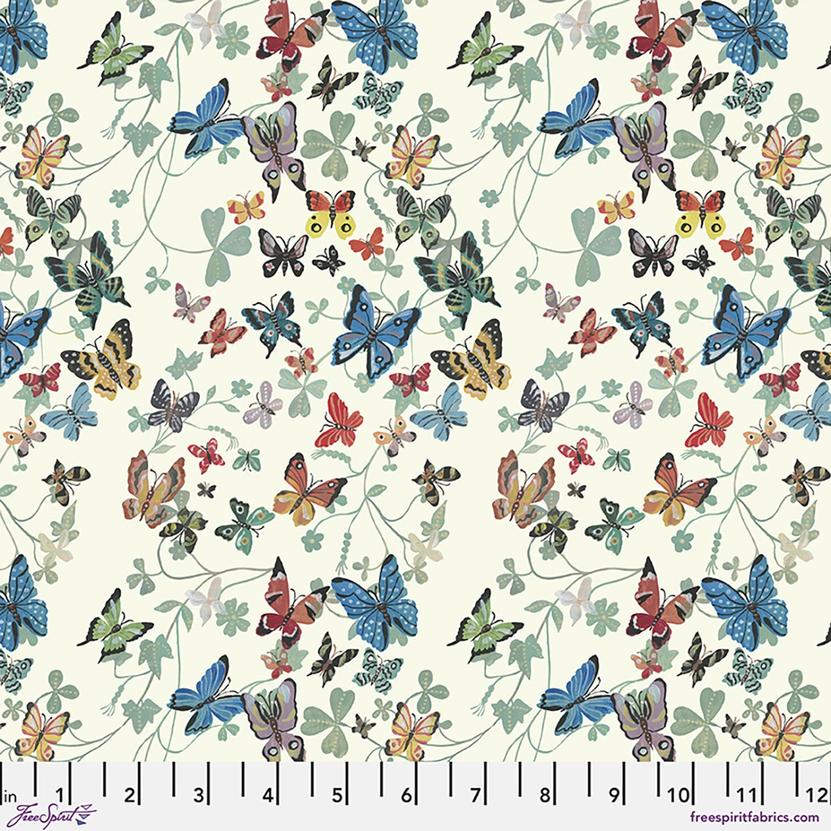 LAST FALL IN JAPAN Butterfly Flight Cream Yardage