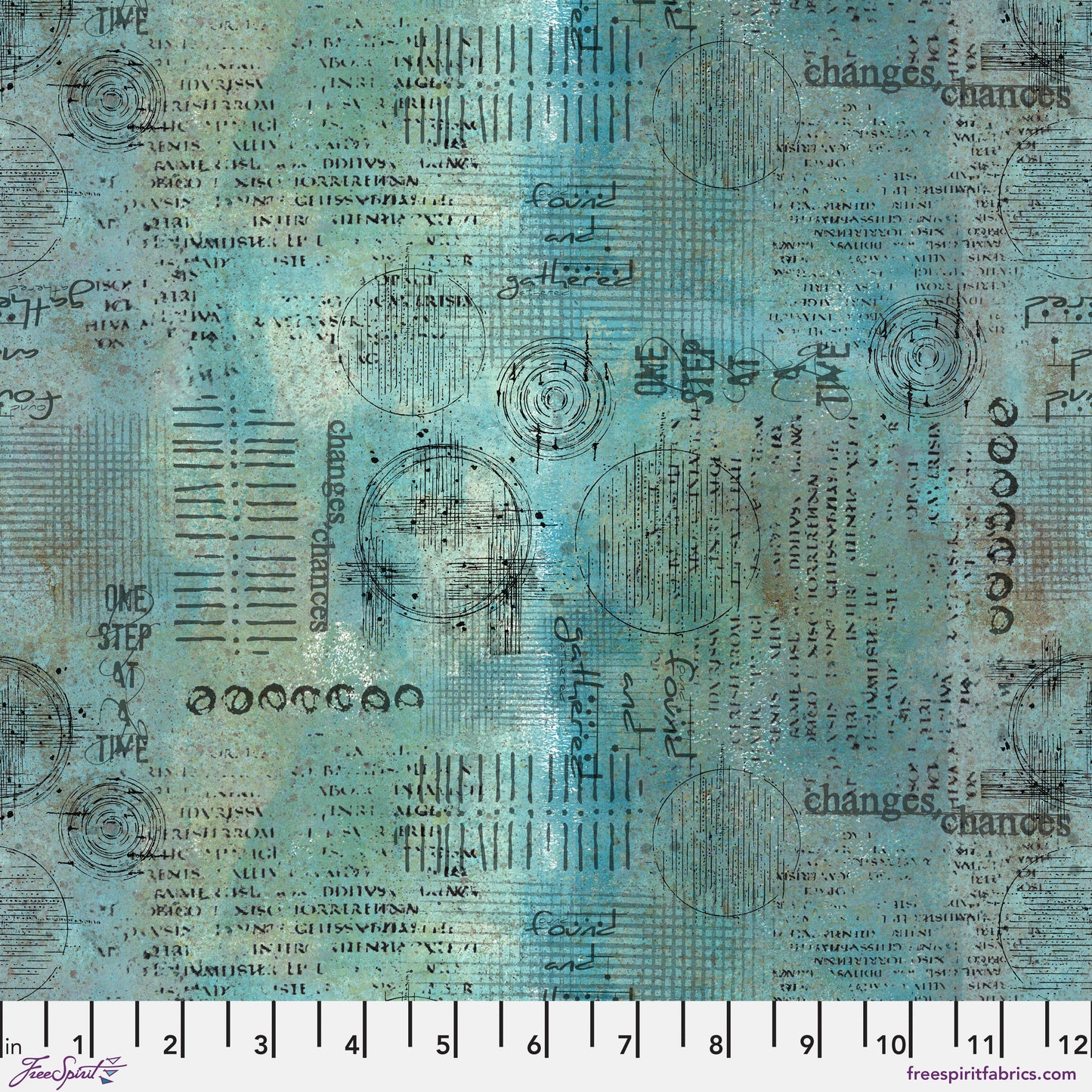 ON YOUR MARK Assemblage Ocean Yardage