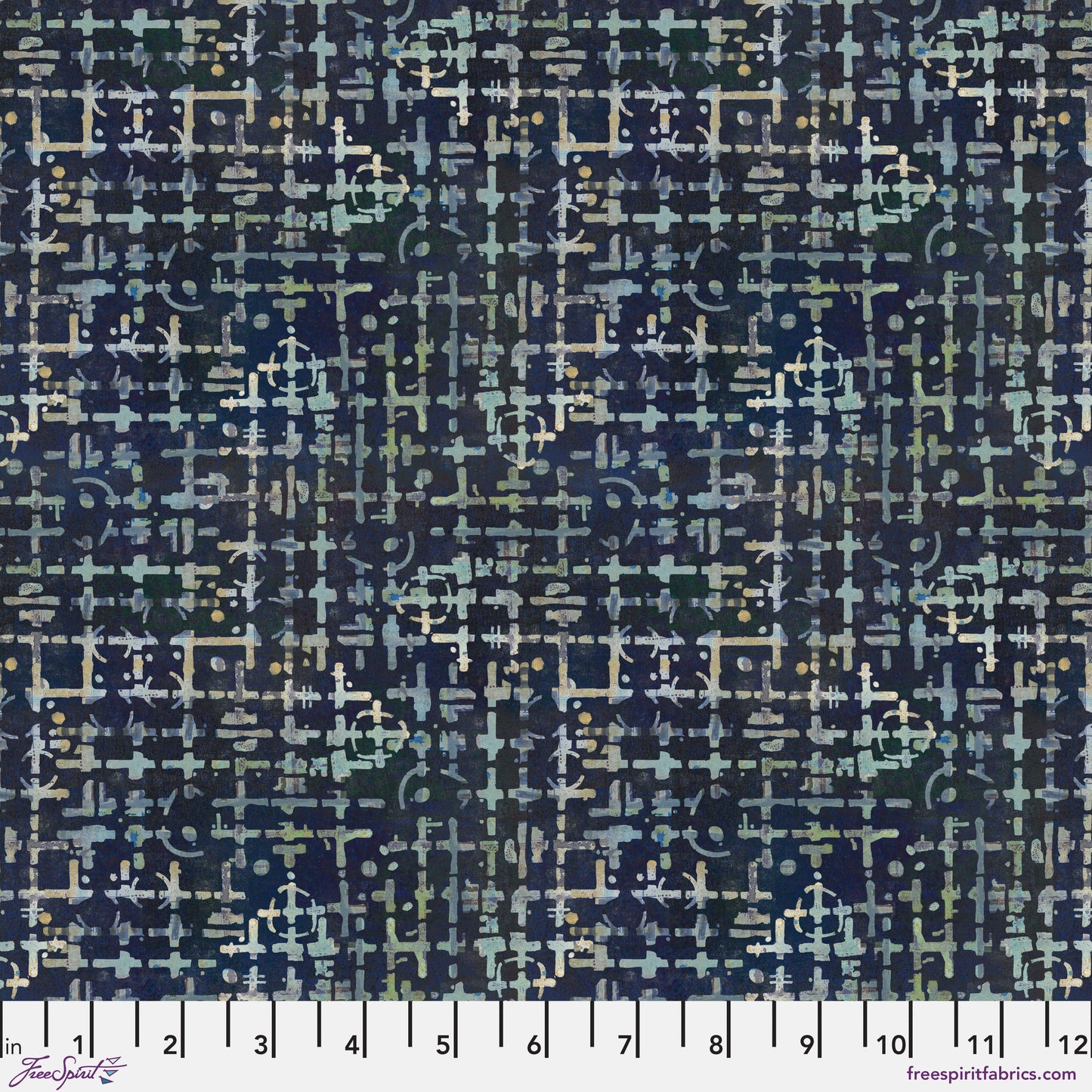 ON YOUR MARK Maze Indigo Yardage