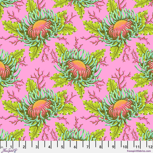 FLORAL REEF Friends & Anemones - Coralline Yardage