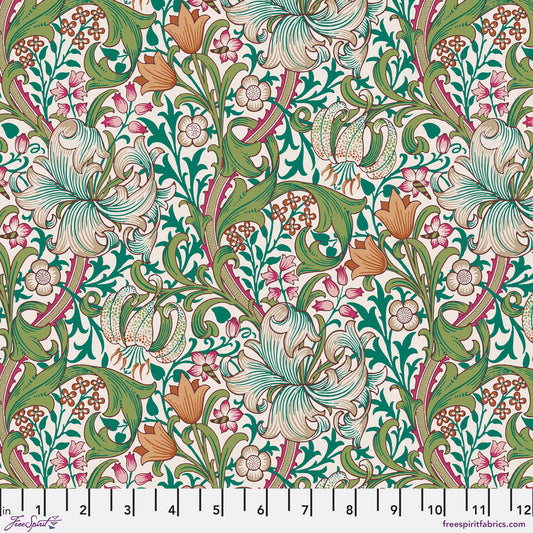 BEDFORD PARK Golden Lily - Fuchsia Yardage