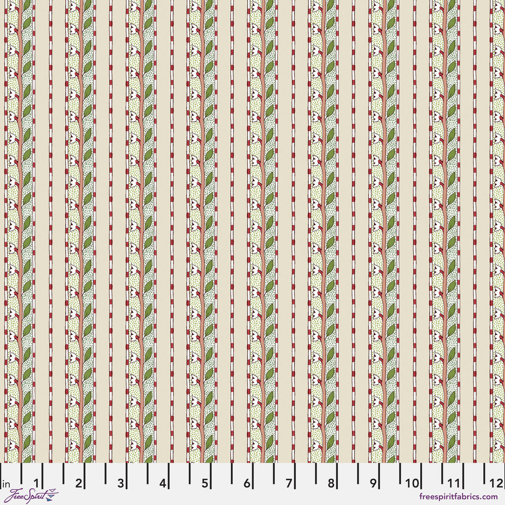 BEDFORD PARK Daffodil Stripe Ivory Yardage