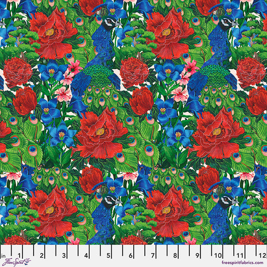 SECRET GARDEN Peacock Blue Yardage