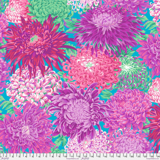 Japanese Chrysanthemum Magenta 108" Wide Yardage