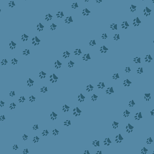 DOG PARK Chambray Dog Paws Yardage