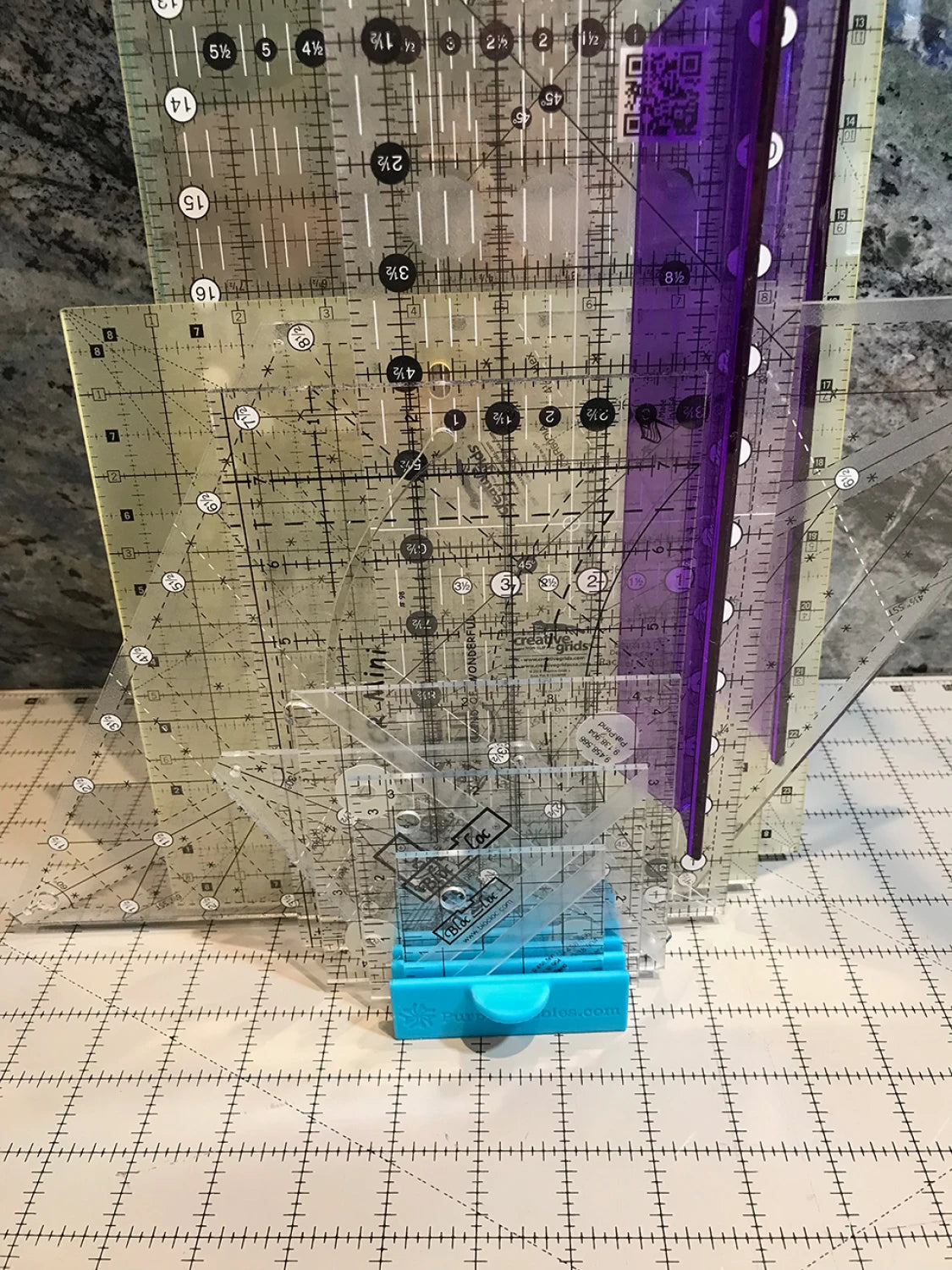 Ruler Stand 10 Slot 3in Blue