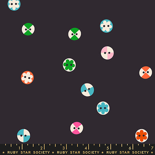 1 800 NOTION Soft Black Buttons Yardage