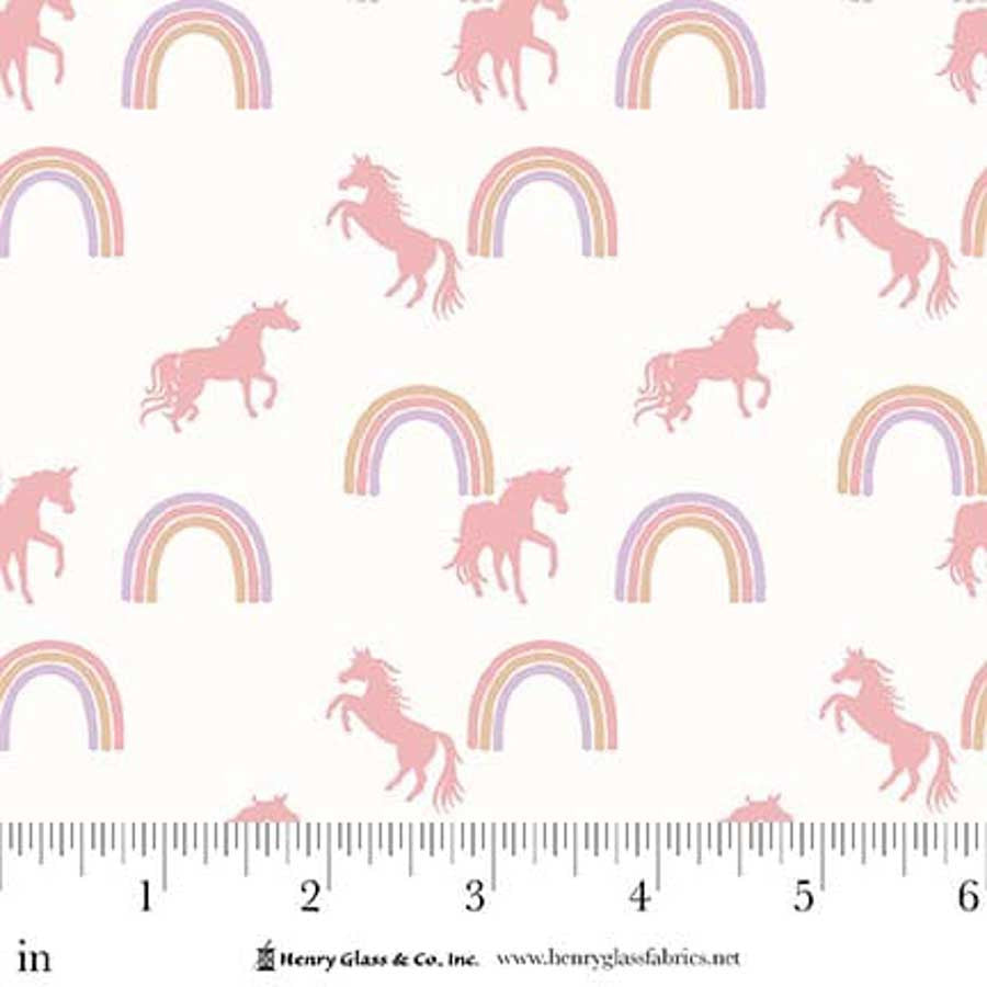 MY DARLING UNICORN Rainbows and Unicorns Pink Yardage