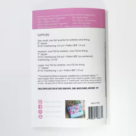 Easy Zipper Cases Sewing Pattern