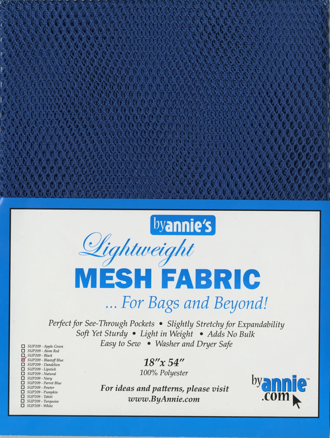 By Annie Lightweight Mesh Fabric 18 x 54"