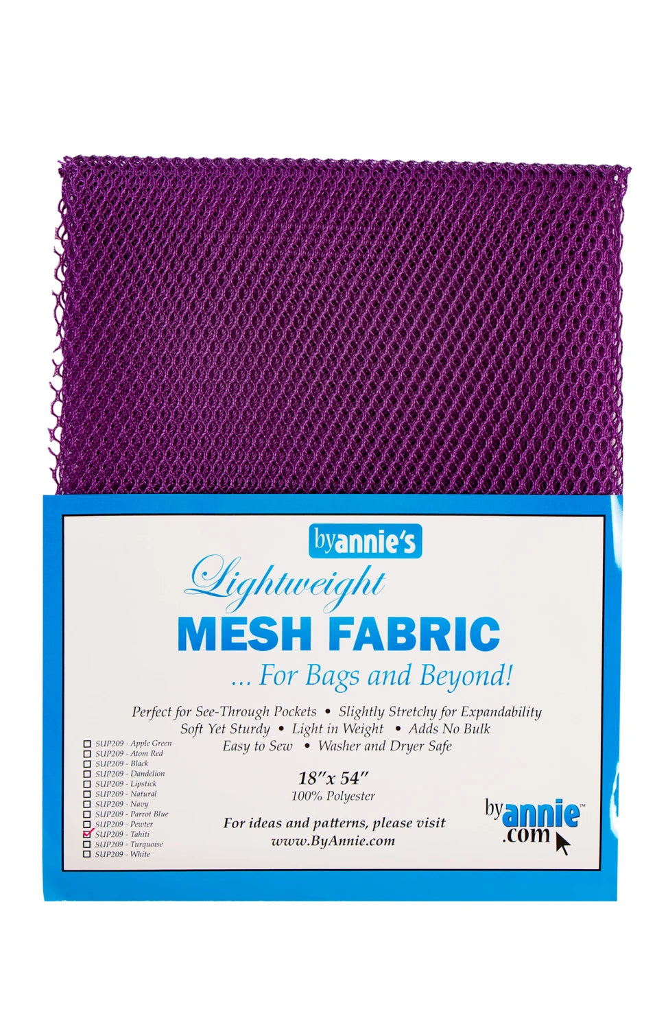 By Annie Lightweight Mesh Fabric 18 x 54"
