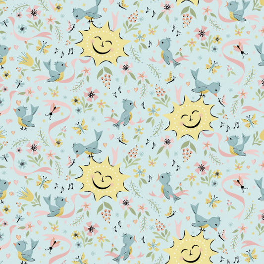 FINDING WONDER Sunshine Blue Yardage