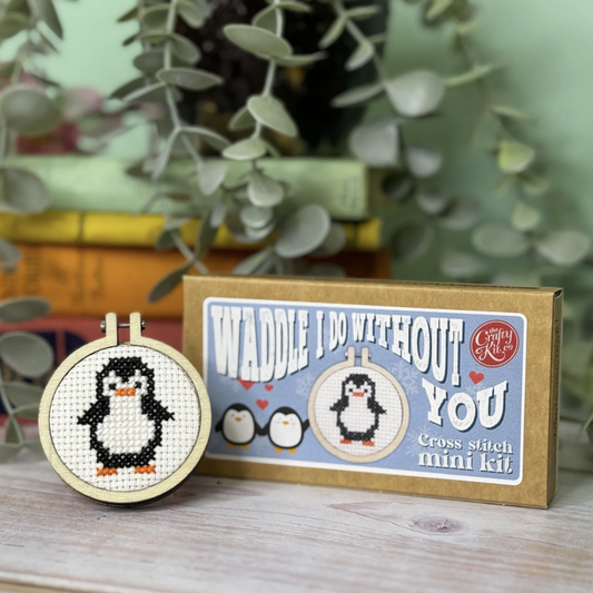 Waddle I Do Without You Mini Matchbox Cross Stitch Kit