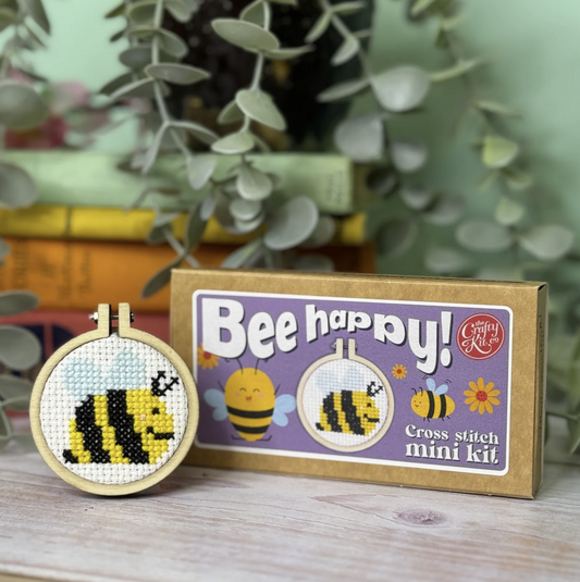 Bee Happy! Mini Matchbox Cross Stitch Kit