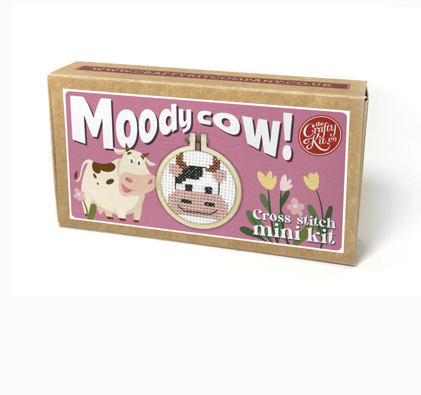 Moody Cow! Mini Matchbox Cross Stitch Kit