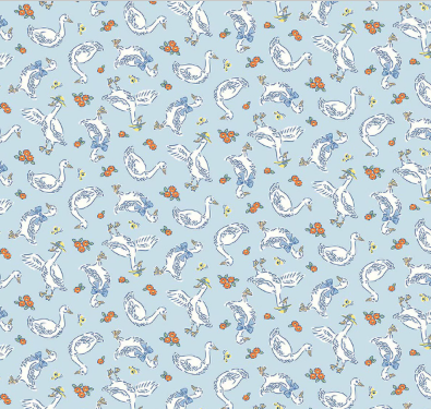 Traditional 30's Geese Blue