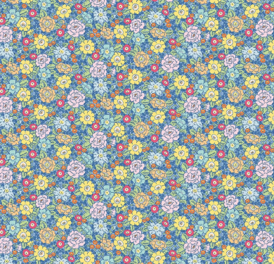 Traditional 30's Floral Blue