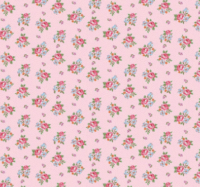 Traditional 30's Scattered Floral Pink