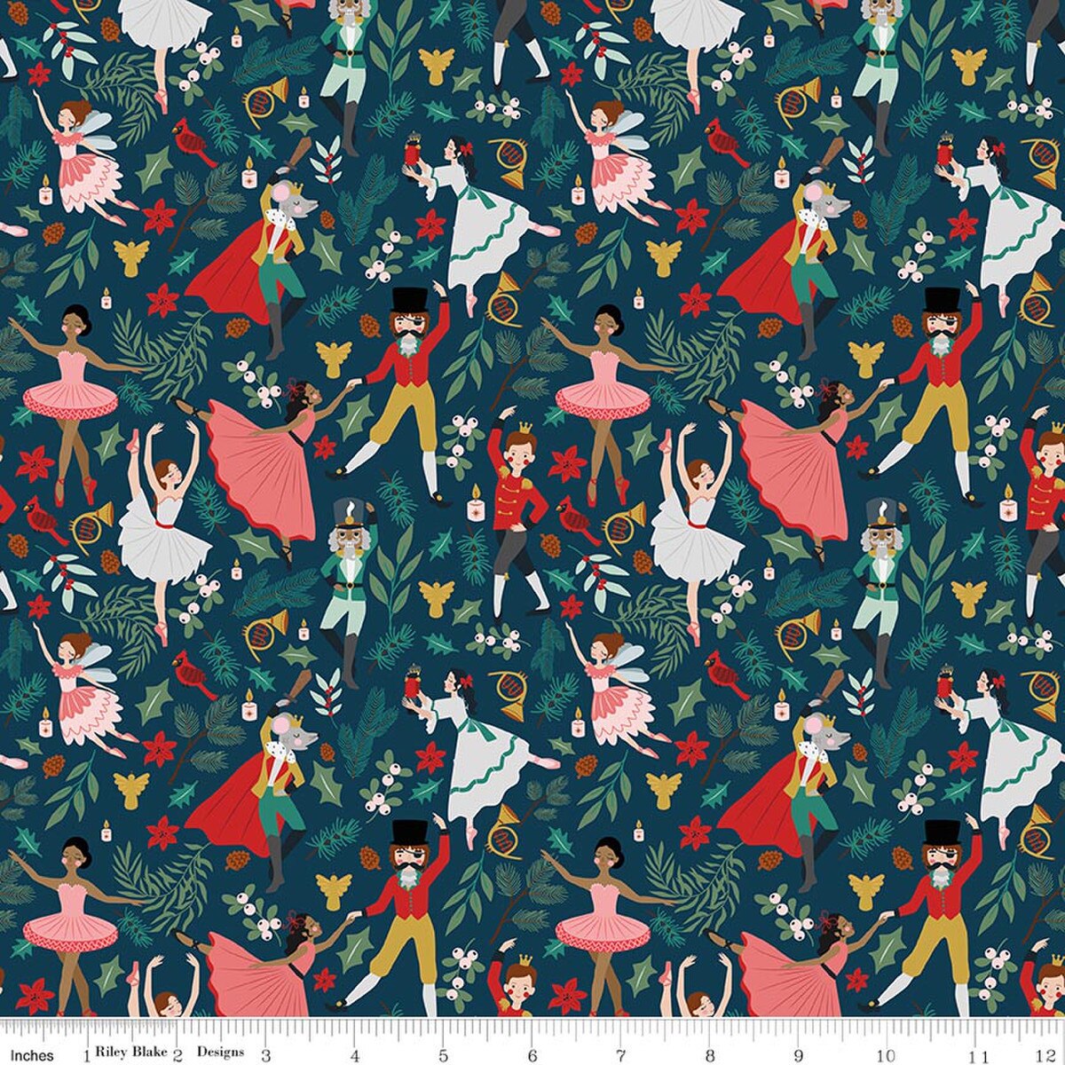 NUTCRACKER TRADITION Storybook Midnight Yardage