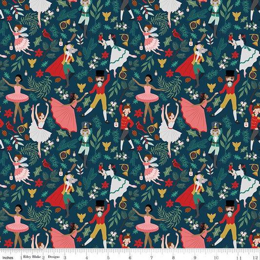 NUTCRACKER TRADITION Storybook Midnight Yardage