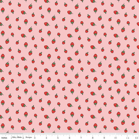 SERENDIPITY 2 Strawberries Pink Yardage