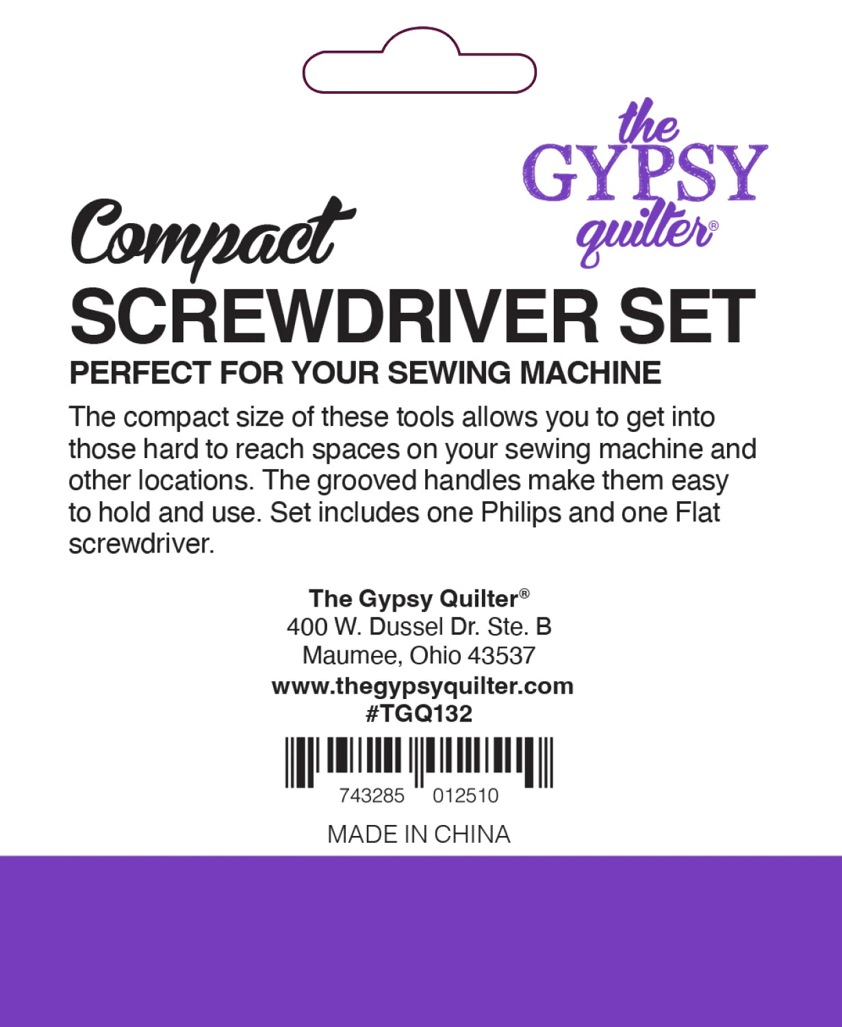 The Gypsy Quilter Sewing Machine Screwdriver Set