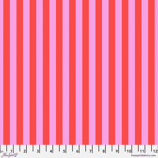 TULA'S TRUE COLORS Tent Stripe Poppy Yardage