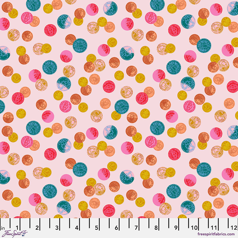 1 3/4 yards MARKET DAYS Thrifty Pale Pink Remnant