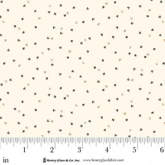 FLOWER POT PRINTS Tiny Sprouts Cream Yardage