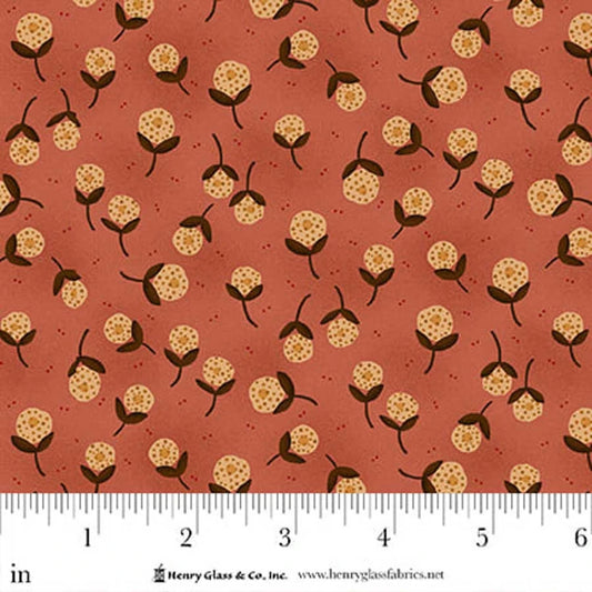 FLOWER POT PRINTS Tossed Dandelions Pink Yardage