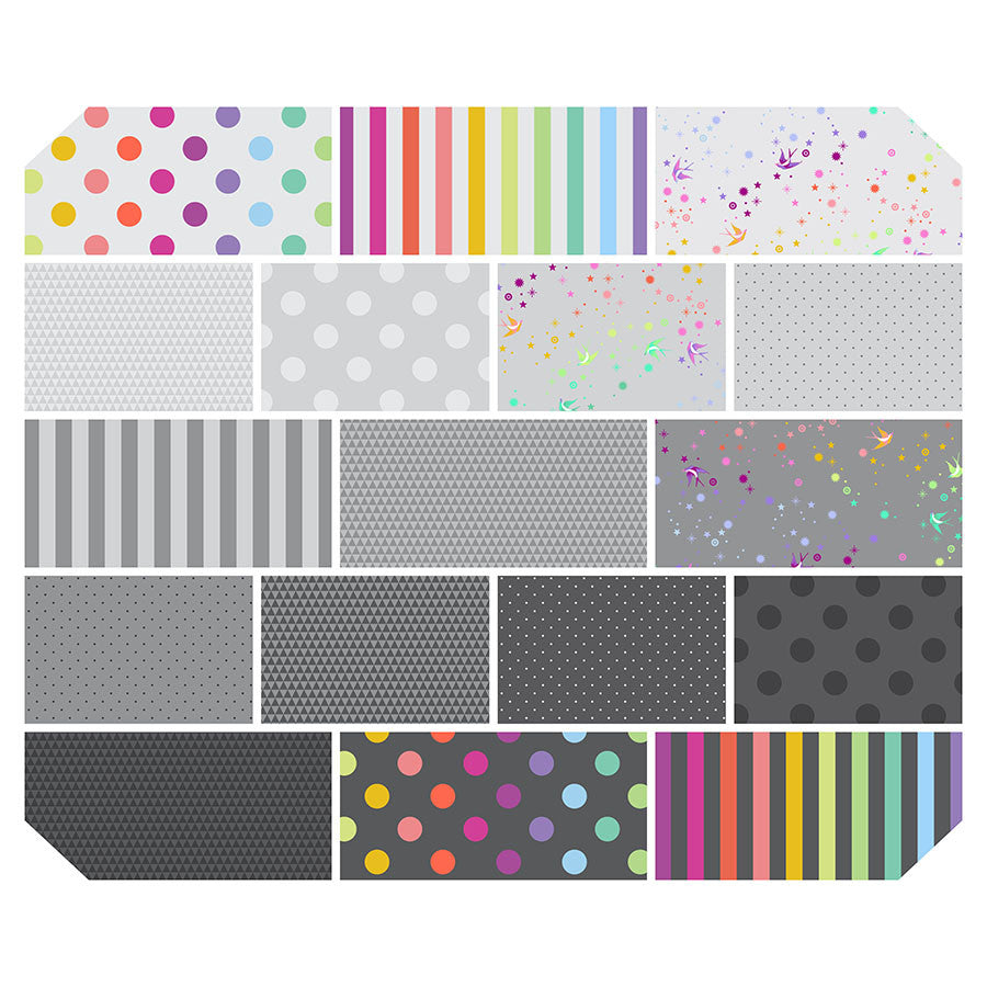 True Colors 10" Charm Pack Gray