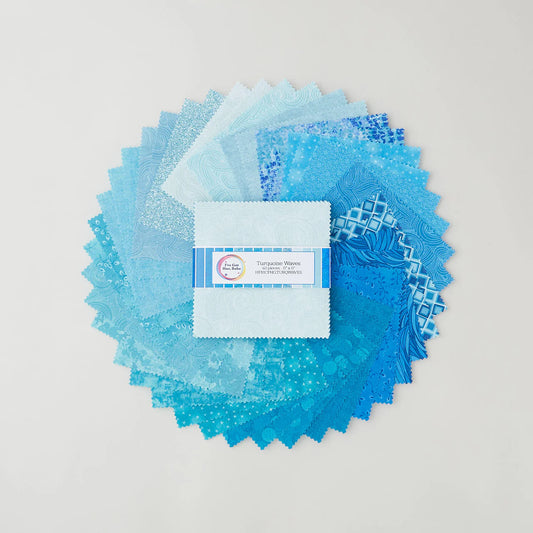 I'VE GOT HUE, BABE Turquoise Waves 5" Charm Pack