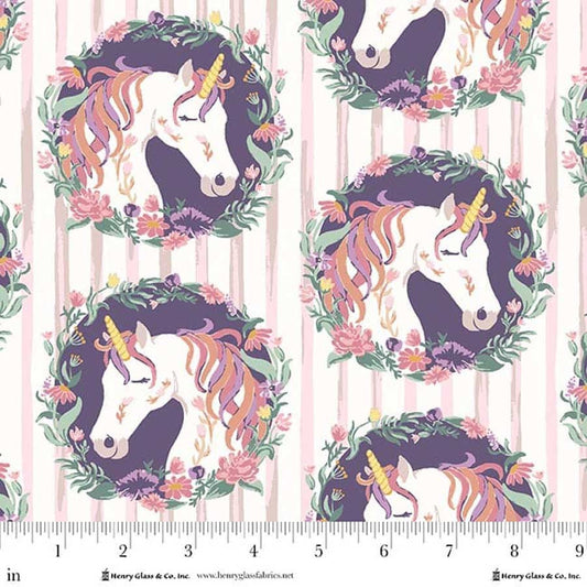 MY DARLING UNICORN Unicorn Wallpaper Stripe Multi Yardage