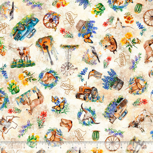 ALL TEXAS SHOP HOP 2026 Texas Vignettes Toss Tan PRE-ORDER