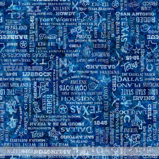 ALL TEXAS SHOP HOP 2026 Texas Text Indigo PRE-ORDER