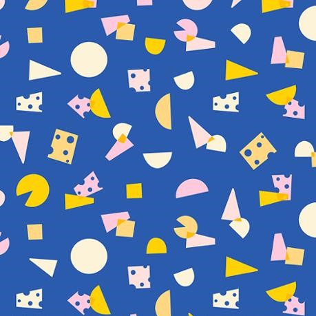 Cheese Pattern Ribbon FOOD GROUP Blue Ribbon Say Cheese Yardage – Running Doe Quilts
