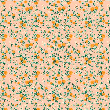 HEATHER ROSS BY HAND Blush Mousy Floral Yardage