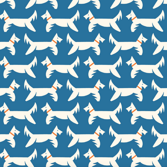 ORCHARD DECO A Dog's Life Navy Yardage