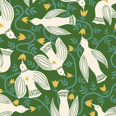 ENDPAPER Green Hummingbirds Yardage