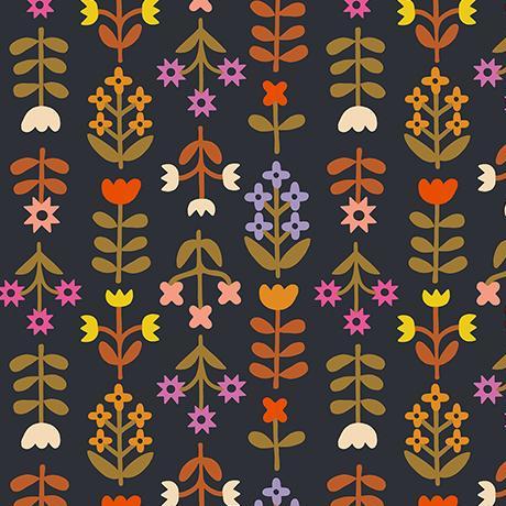 FAVORITE FLOWERS Meadow Florals Black Yardage (Copy)