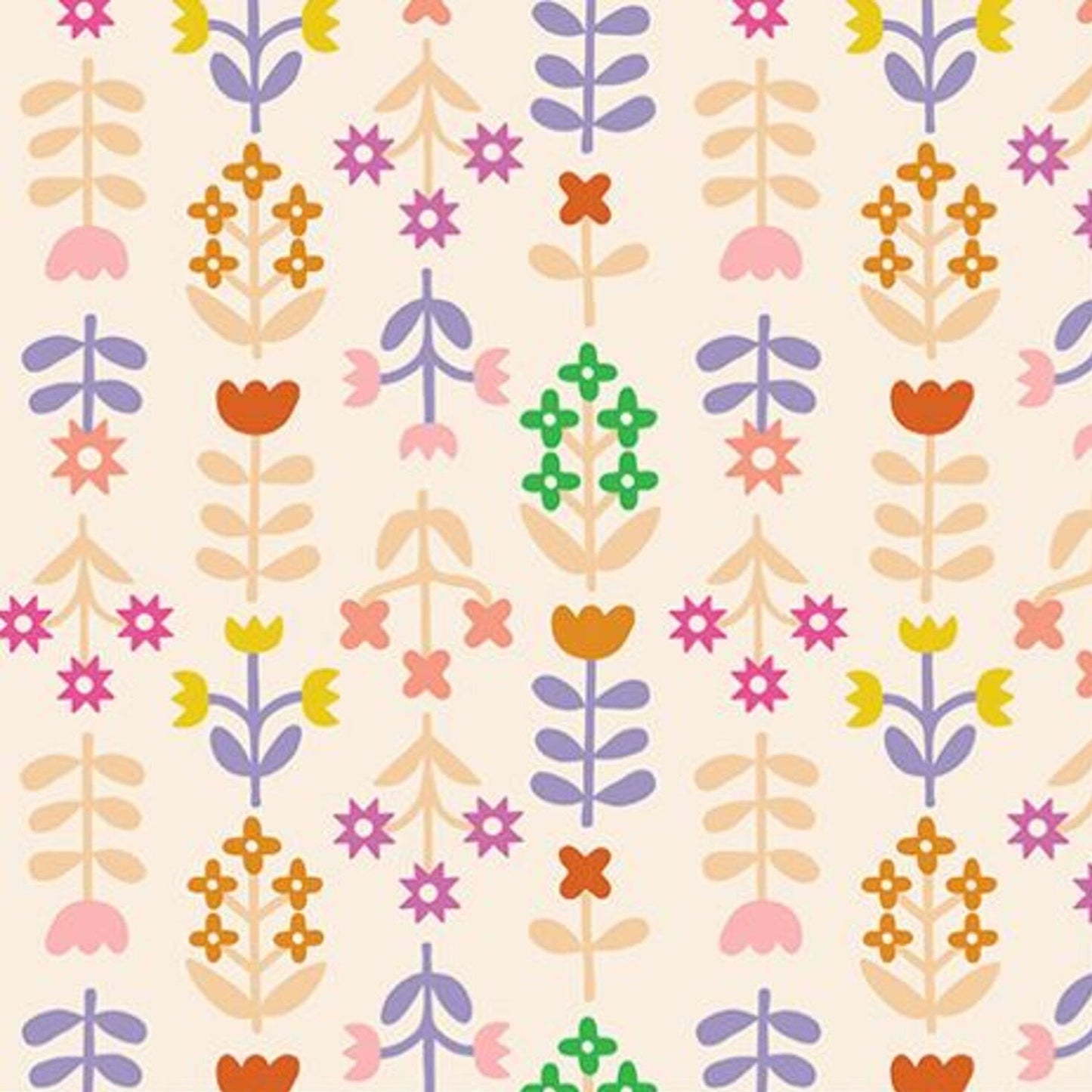 FAVORITE FLOWERS Meadow Florals Natural Yardage